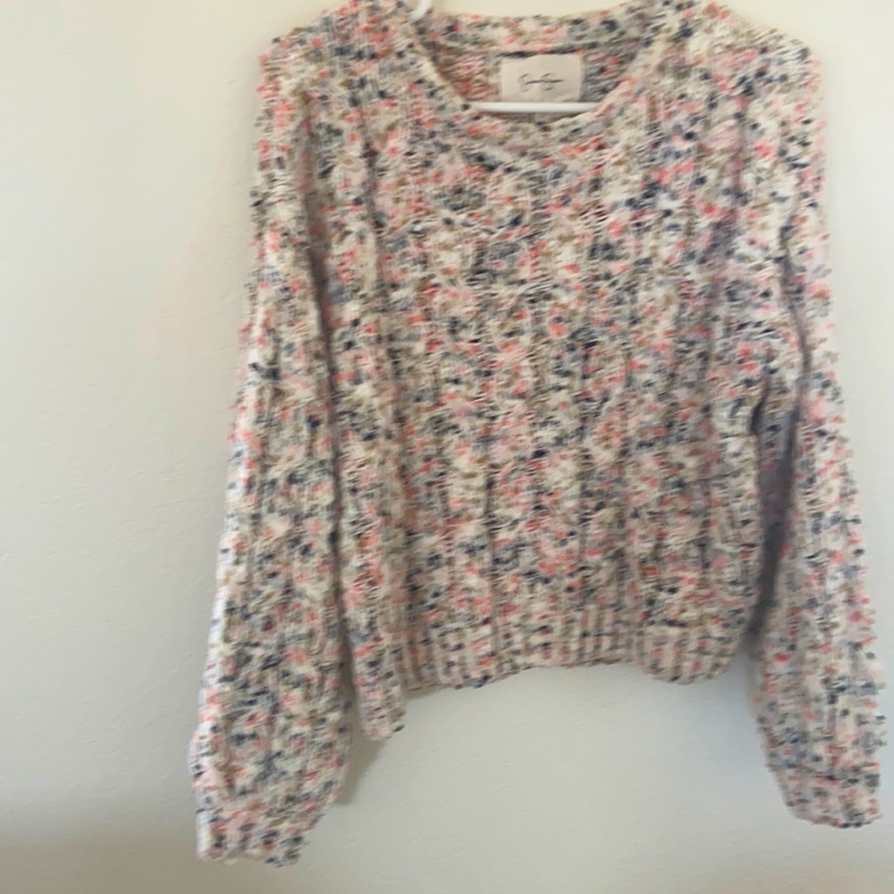 Jessica Simpson crop multi color sweater. Like new. Non smoking